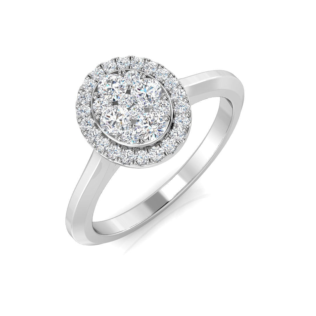 Cluster Diamond Ring 0.39ct – DNR1131 – 18k White Gold