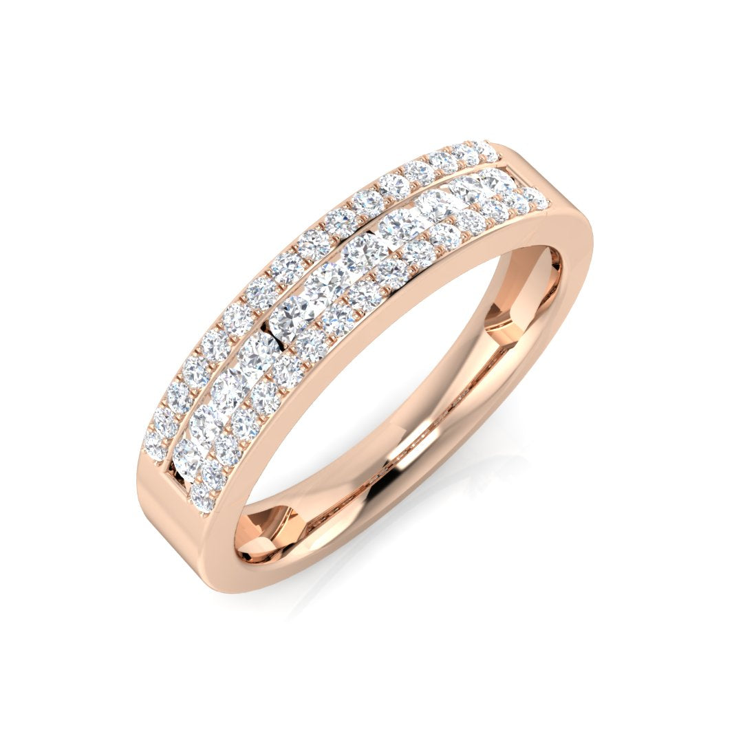 Half Eternity Diamond Ring 0.37ct–0.4ct – DNR208R – 18k Rose Gold