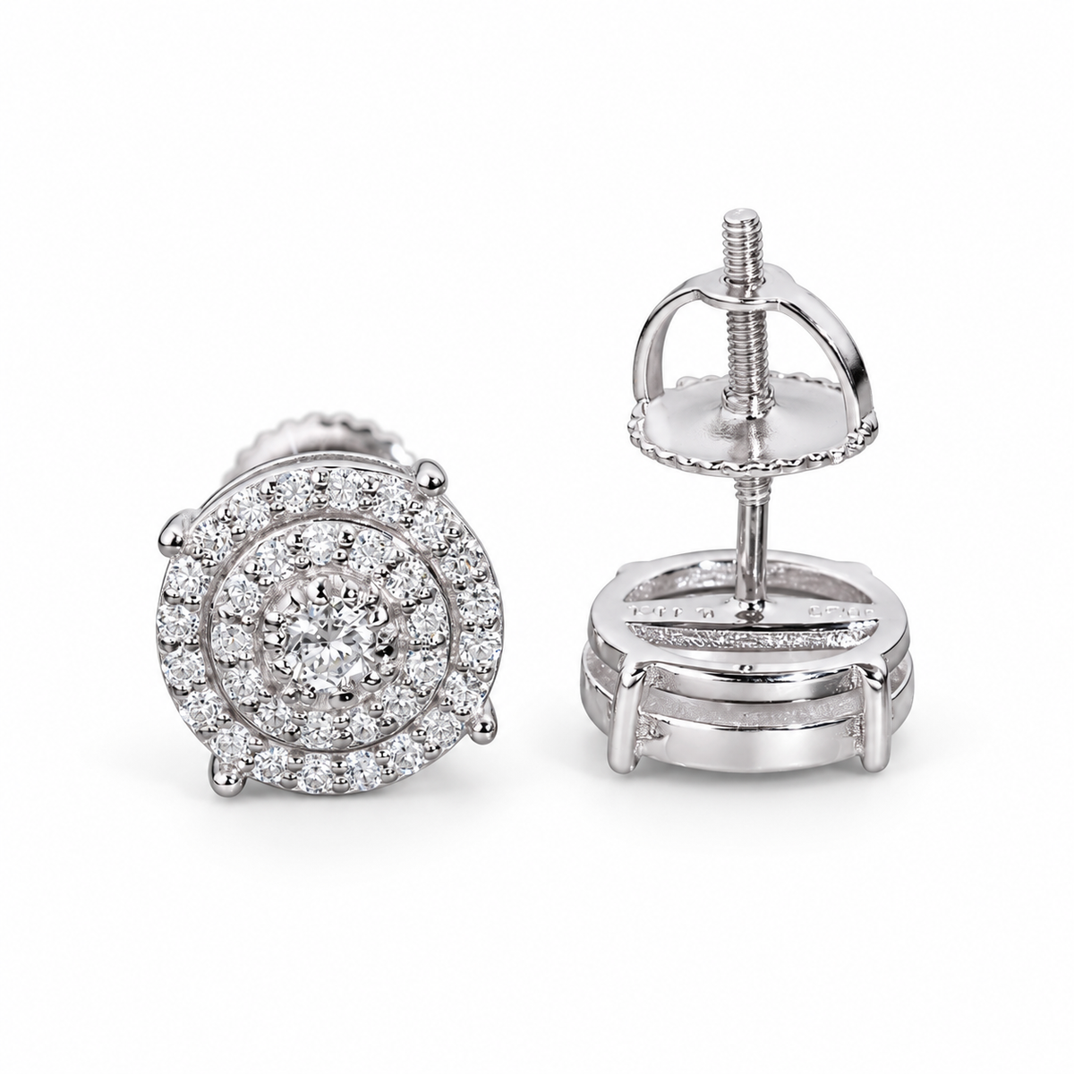 8mm Lab Grown Diamond Cluster Stud Earrings