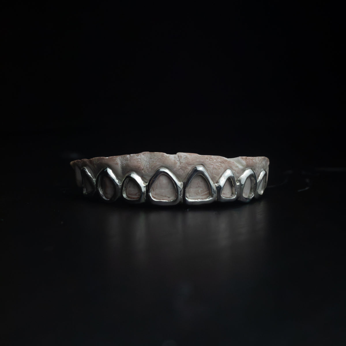 Set of 8 Window-Cut Grillz — Custom Gold & Silver Caps by Noir Flare