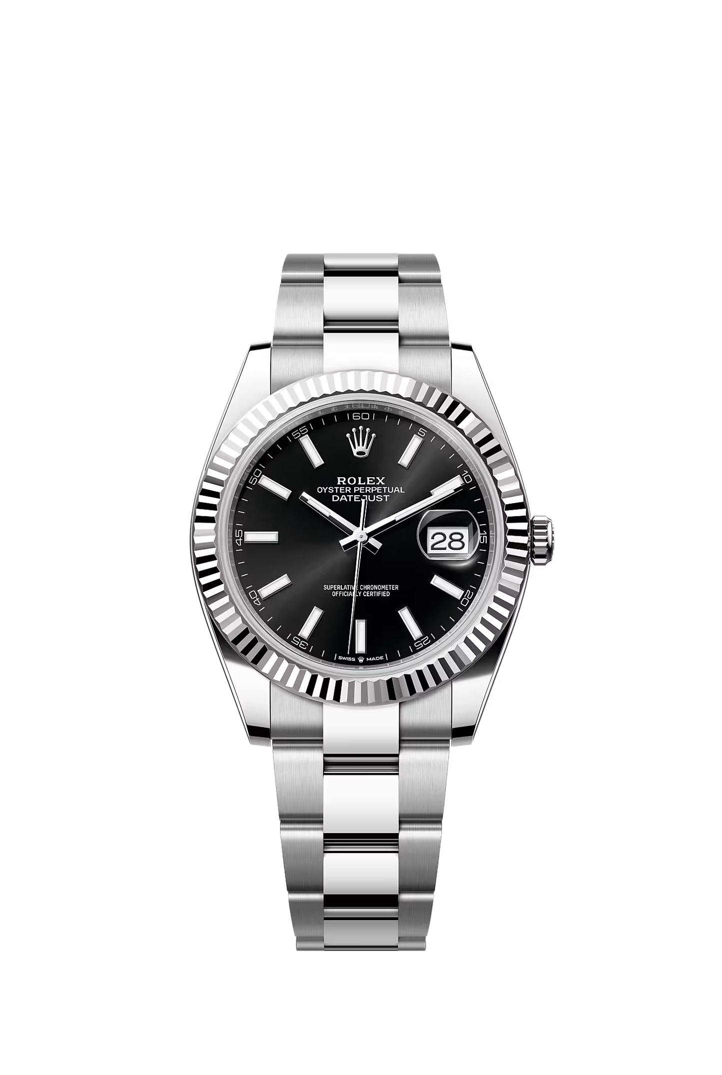 Rolex Datejust 41 126334 — Black Baton Dial, Oyster