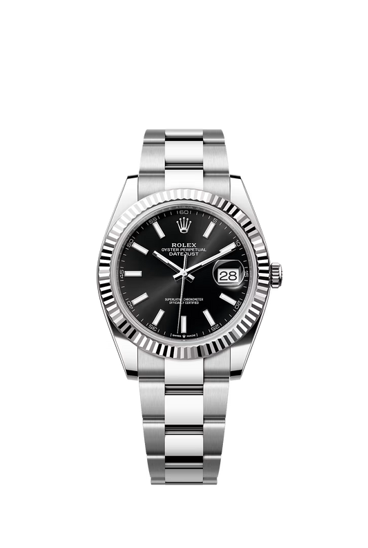 Rolex Datejust 41 126334 — Black Baton Dial, Oyster