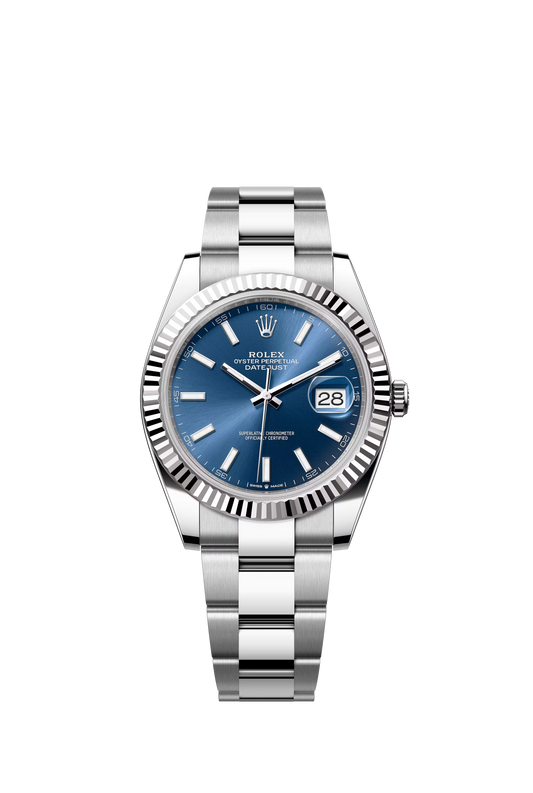 Rolex Datejust 41 126334 — Azzurro Blue Roman Numeral Dial, Oyster