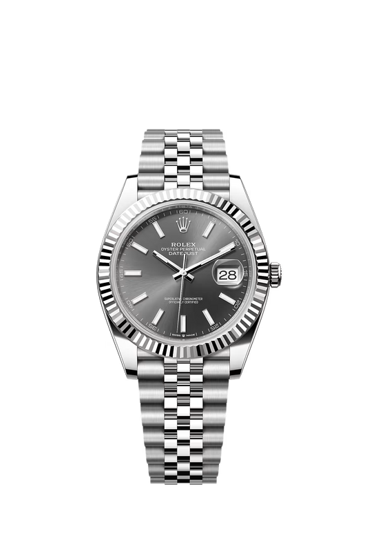 Rolex Datejust 41 126334 — Rhodium Baton Dial, Jubilee