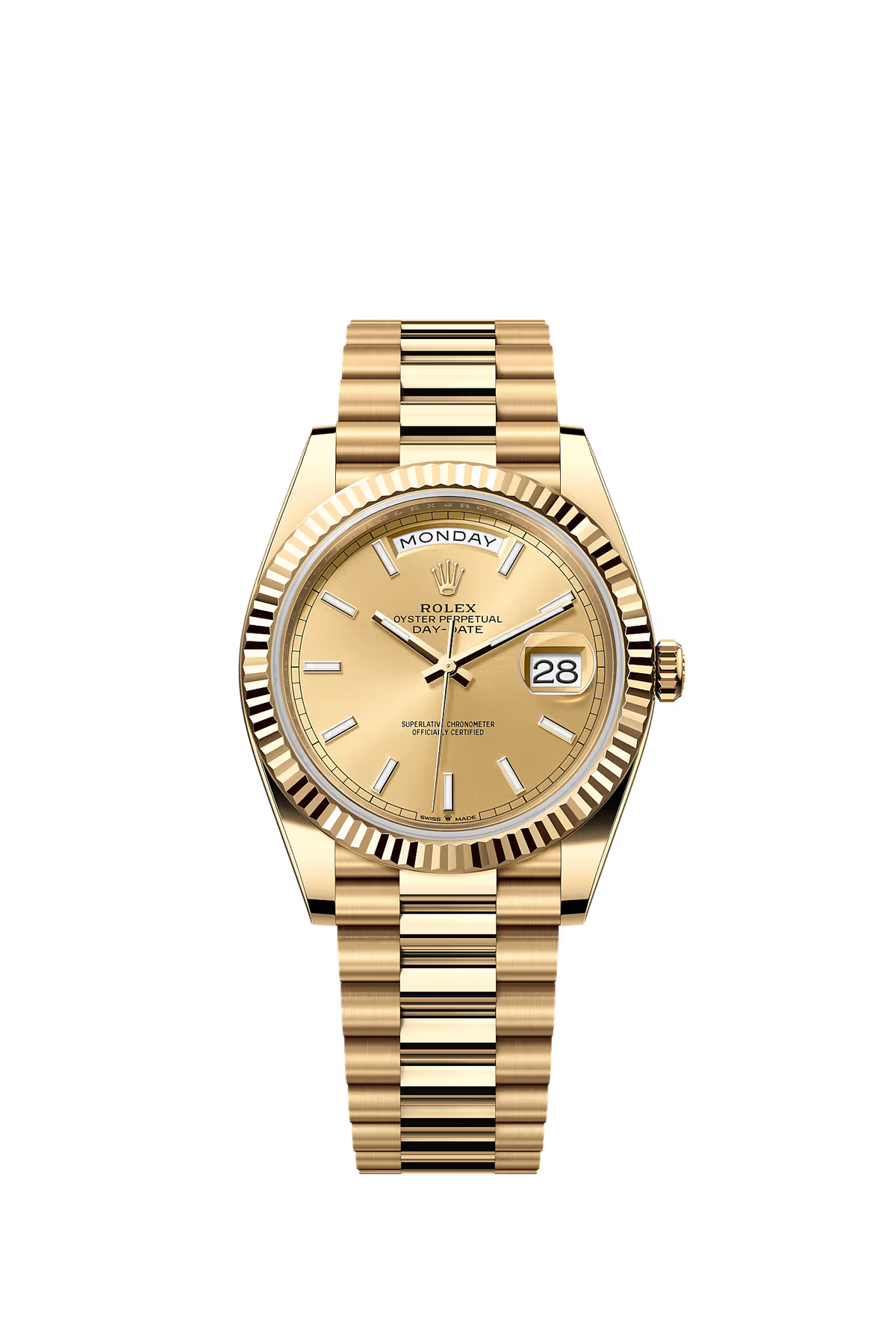 Rolex Day-Date 40 228238 — Champagne Baton Dial