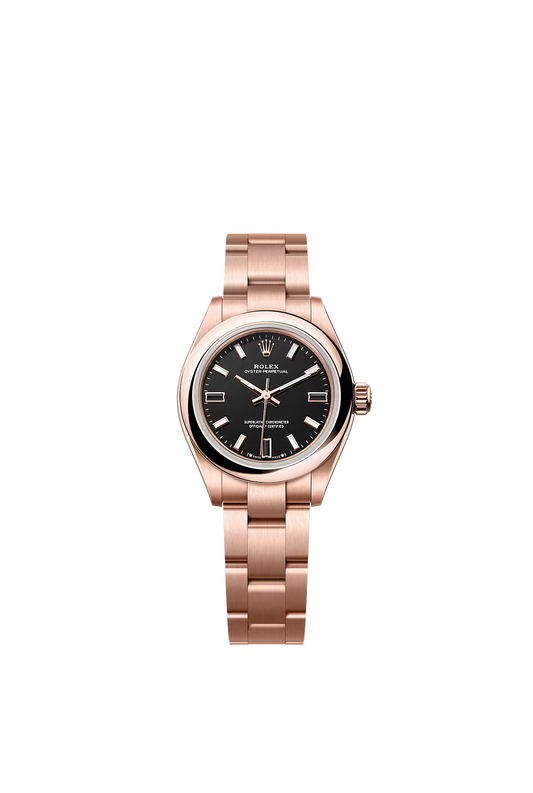 Rolex Oyster Perpetual 28 276205 — Everose Gold, Black Dial