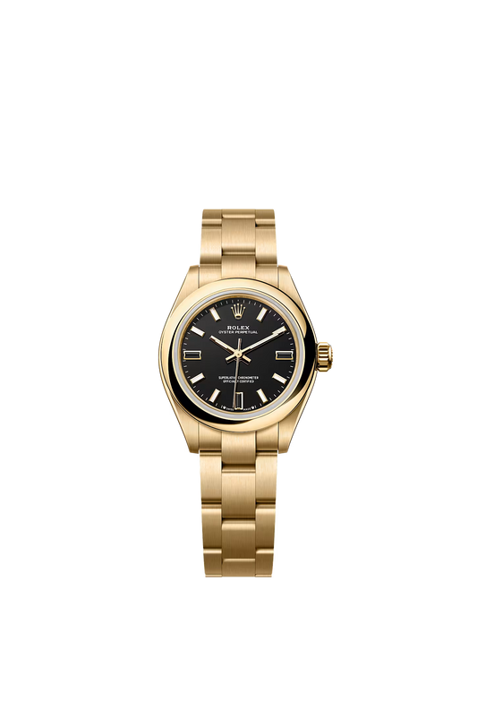 Rolex Oyster Perpetual 28 276208 — Yellow Gold, Black Dial