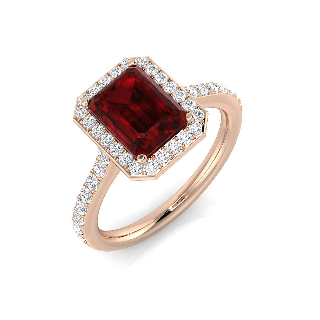 Ruby Diamond Ring 2.17ct–6.77ct – SR455~RY – 18k Rose Gold