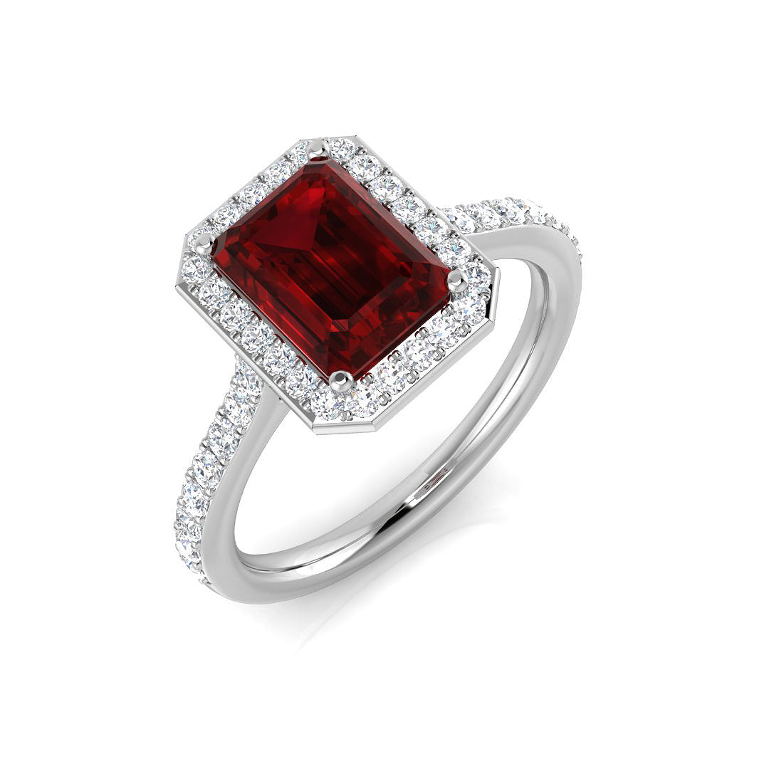 Ruby Diamond Ring 2.17ct–6.77ct – SR455~RY – 18k White Gold