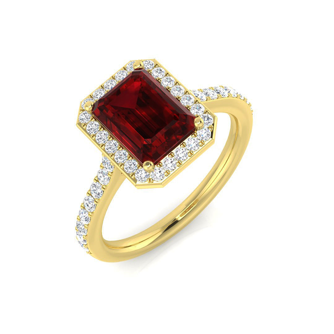 Ruby Diamond Ring 2.17ct–6.77ct – SR455~RY – 18k Yellow Gold