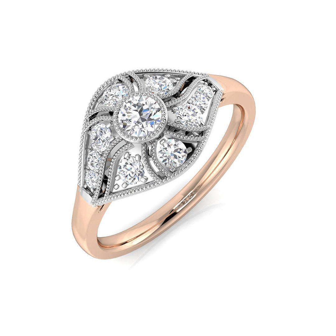 Vintage Diamond Ring 0.16ct–0.38ct – SL8346 – 18k Rose Gold
