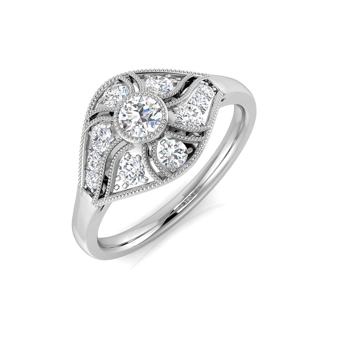 Vintage Diamond Ring 0.16ct–0.38ct – SL8346 – 18k White Gold