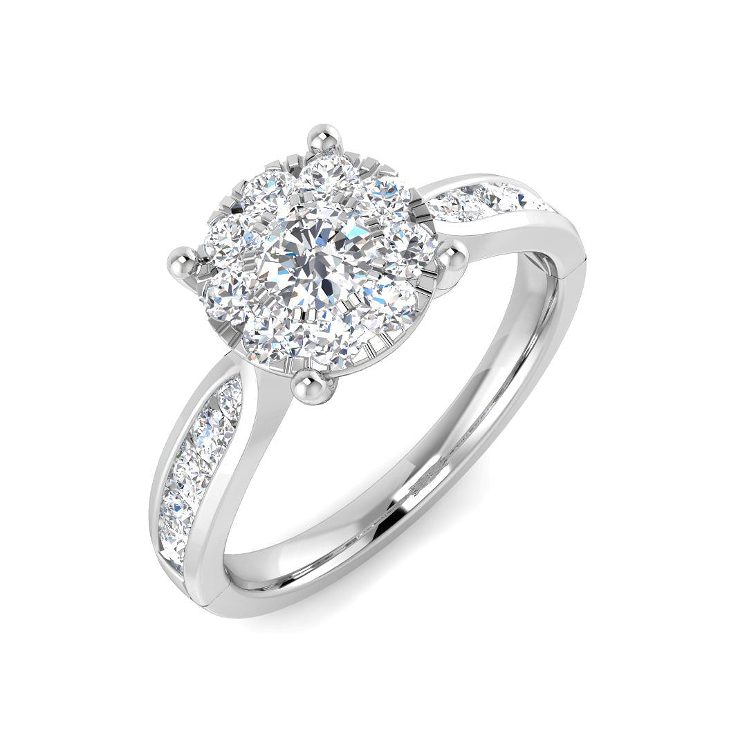Cluster Diamond Ring 0.37ct–0.87ct – SL8402 – 18k White Gold