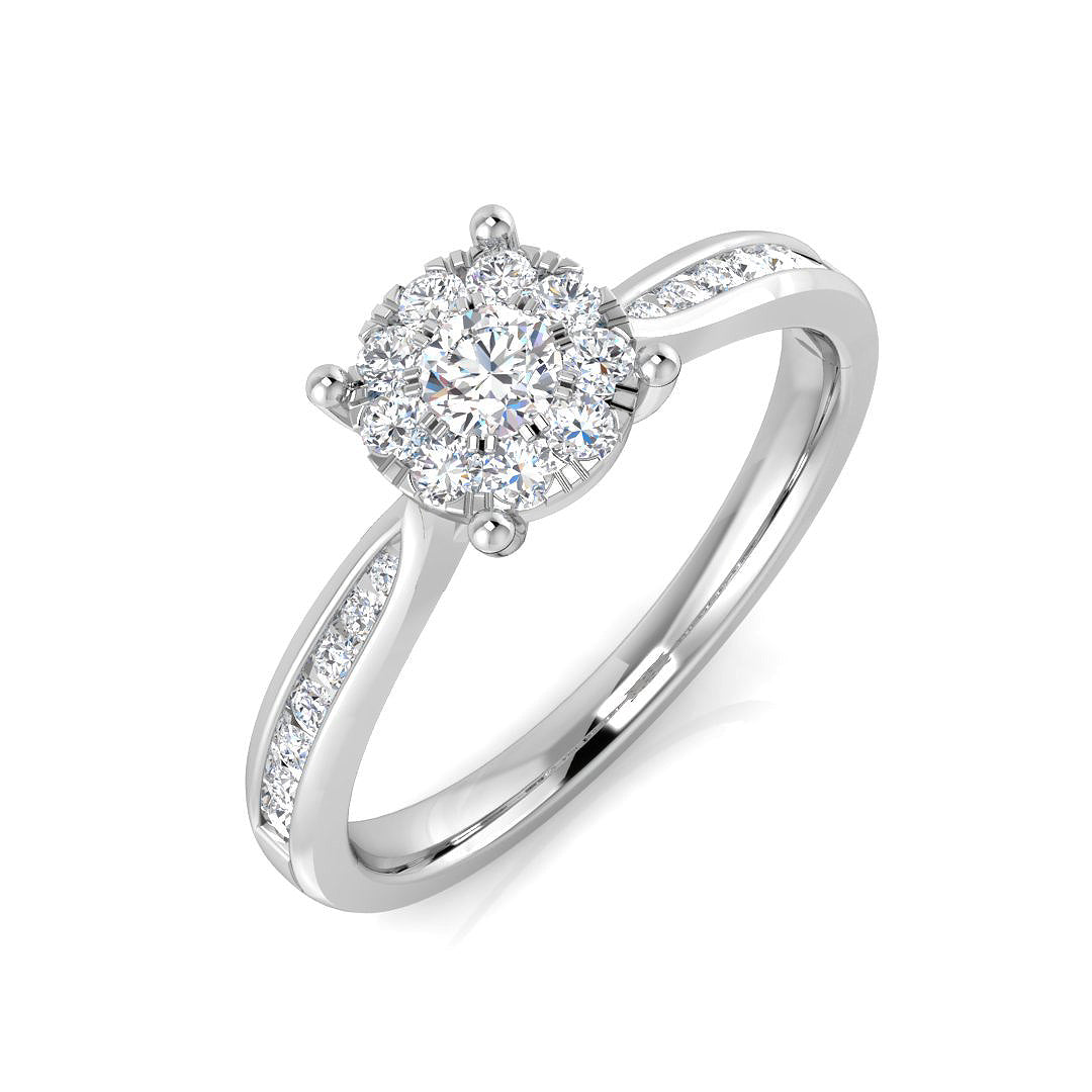 Cluster Diamond Ring 0.37ct–0.87ct – SL8402 – 18k White Gold