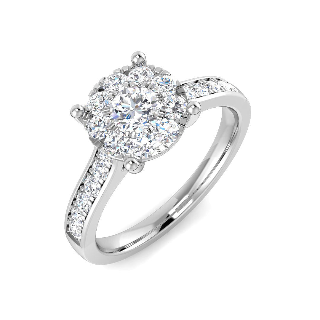 Cluster Diamond Ring 0.34ct–1.0ct – SL8405 – 18k White Gold