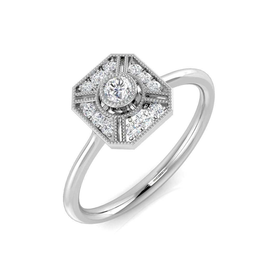 Vintage Diamond Ring 0.17ct – SL8428 – 18k White Gold