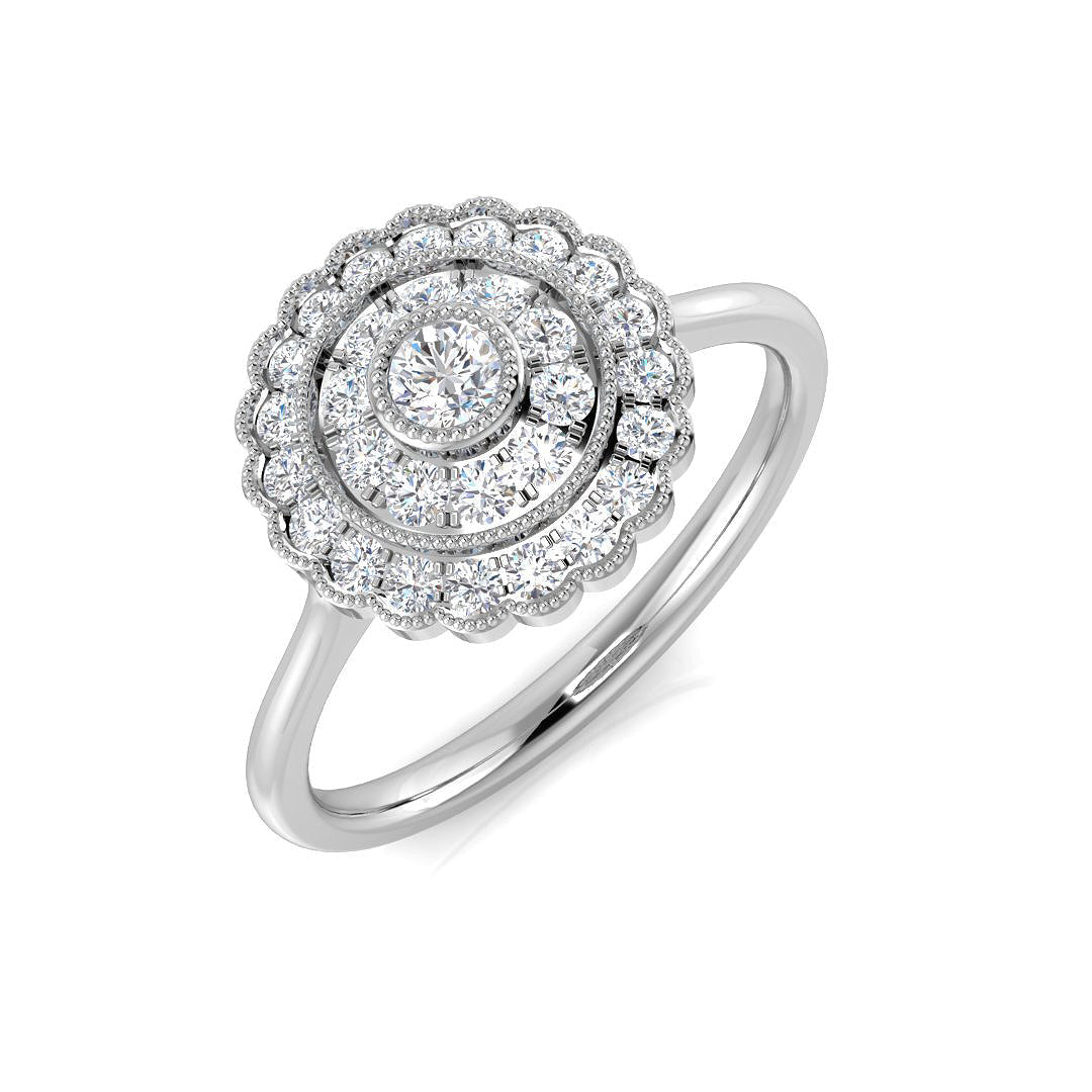 Cluster Diamond Ring 0.33ct – SL8437 – 18k White Gold