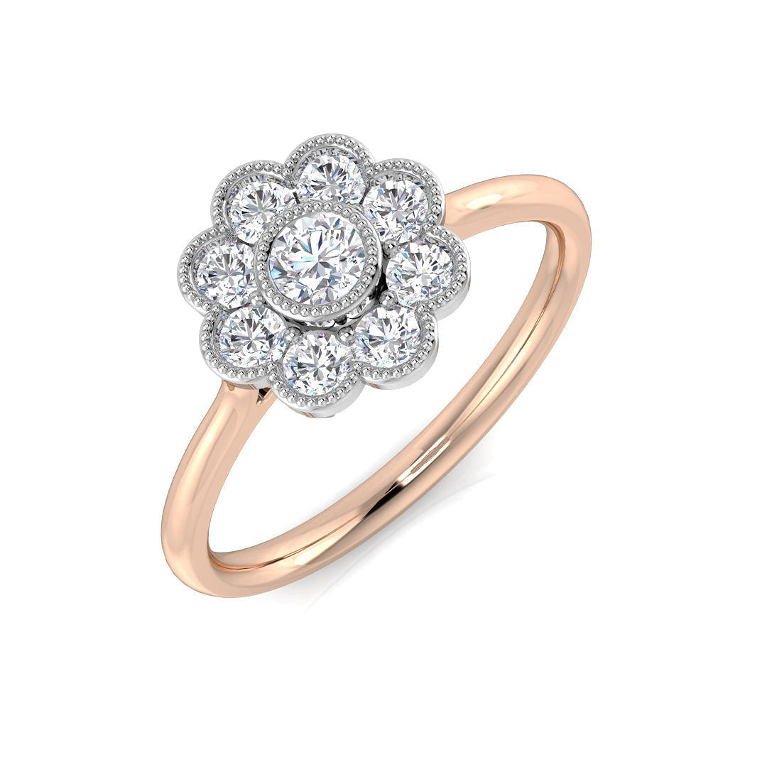 Multi Stone Diamond Ring 0.44ct–0.98ct – SR769 – 18k Rose Gold