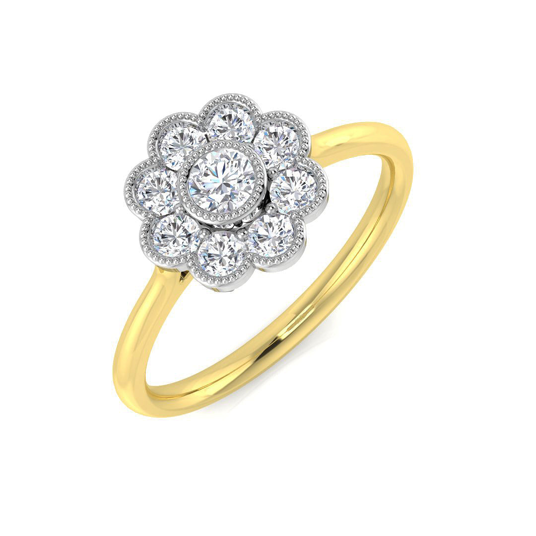 Multi Stone Diamond Ring 0.44ct–0.98ct – SR769 – 18k Yellow Gold