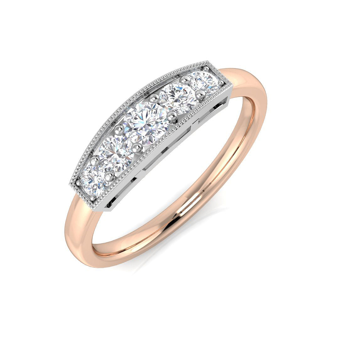 Five Stone Diamond Ring 0.34ct–0.51ct – SL8493 – 18k Rose Gold