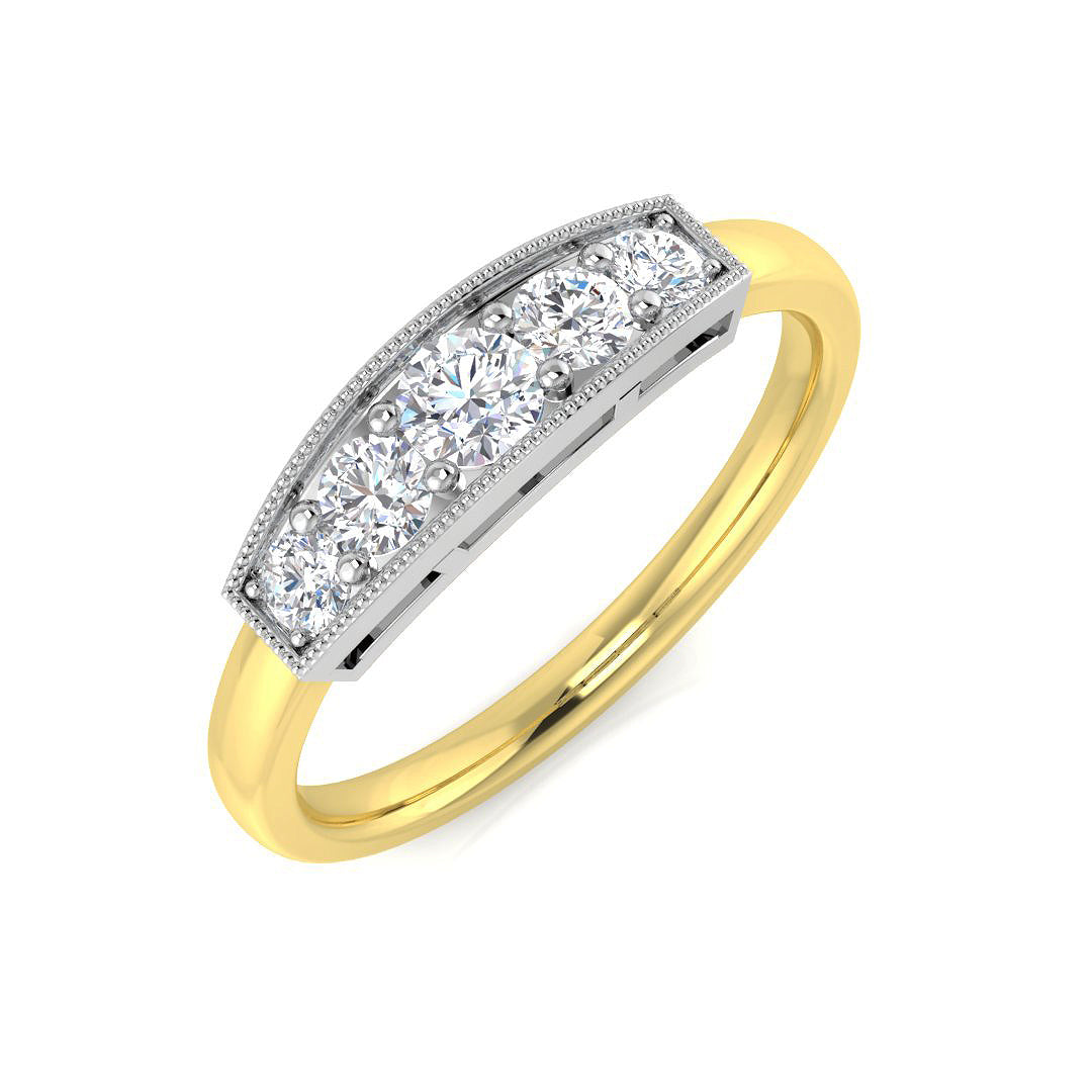Five Stone Diamond Ring 0.34ct–0.51ct – SL8493 – 18k Yellow Gold