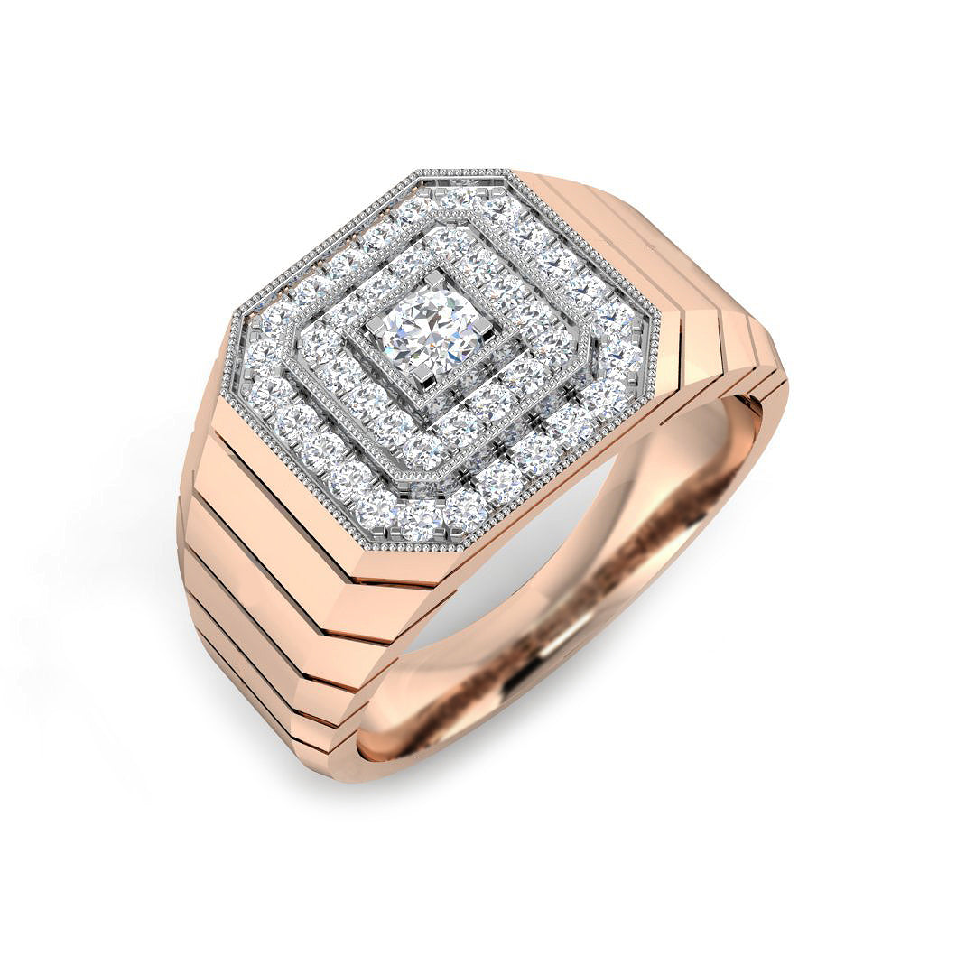 Signet Diamond Ring 0.63ct – SL8507 – 18k Rose Gold