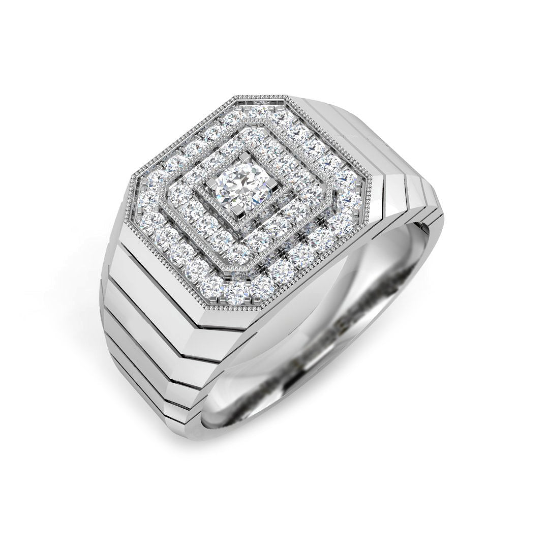 Signet Diamond Ring 0.63ct – SL8507 – 18k White Gold