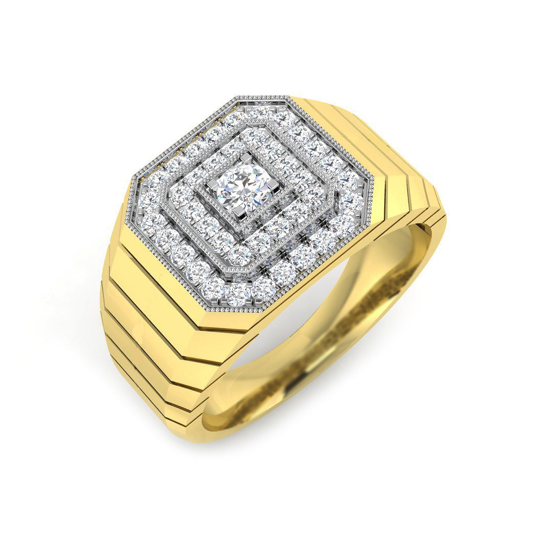 Signet Diamond Ring 0.63ct – SL8507 – 18k Yellow Gold
