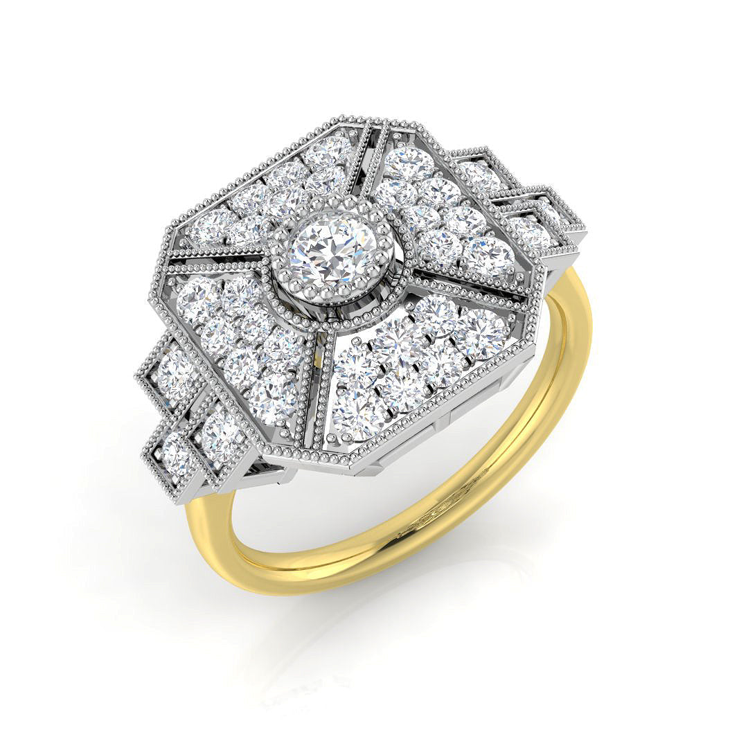 Vintage Diamond Ring 0.4ct–0.91ct – SL8345 – 18k Yellow Gold