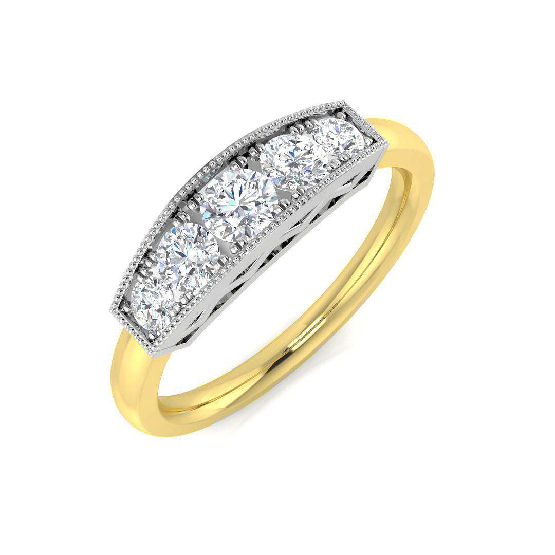 Five Stone Diamond Ring 0.34ct–0.51ct – SL8493 – 18k Yellow Gold