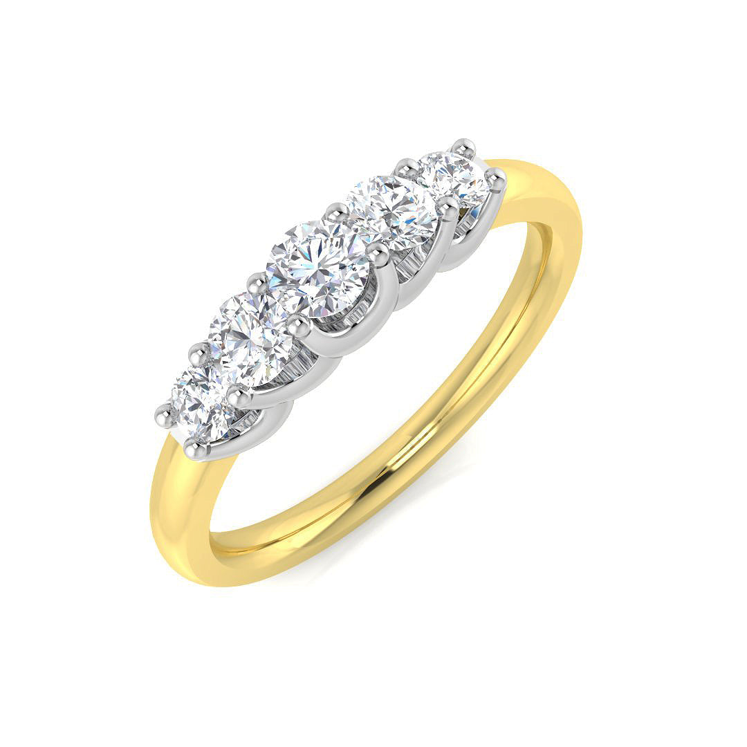 Five Stone Diamond Ring 0.7ct–0.94ct – SL9221 – 18k Yellow Gold