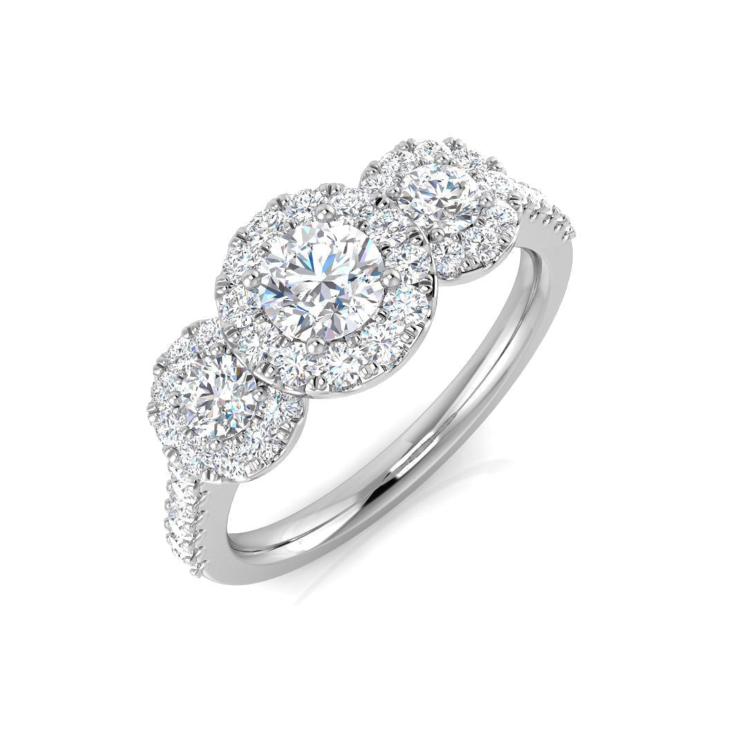 Three Stone Diamond Ring 0.73ct–1.78ct – SR794 – 18k White Gold