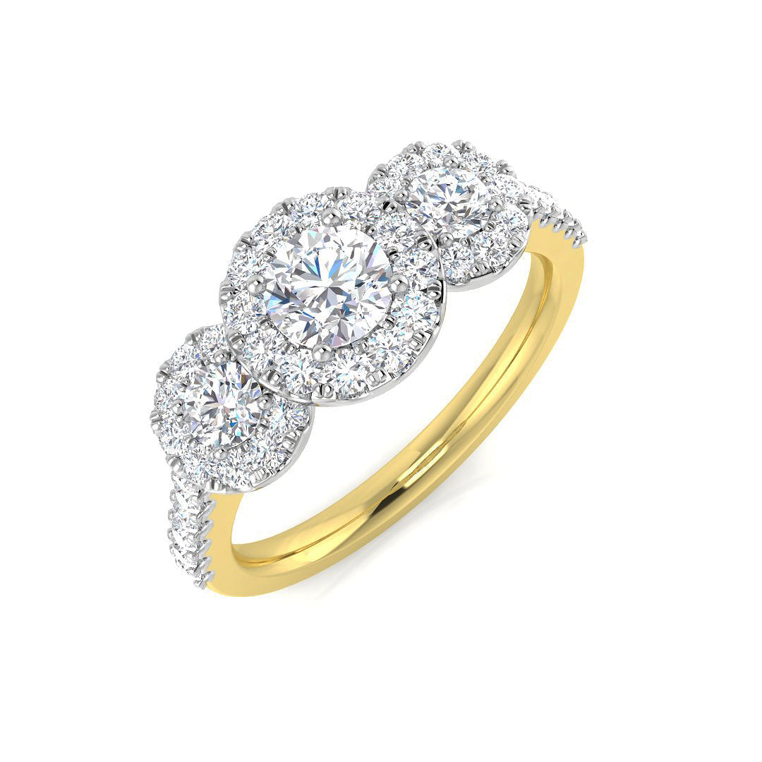 Three Stone Diamond Ring 0.73ct–1.78ct – SR794 – 18k Yellow Gold