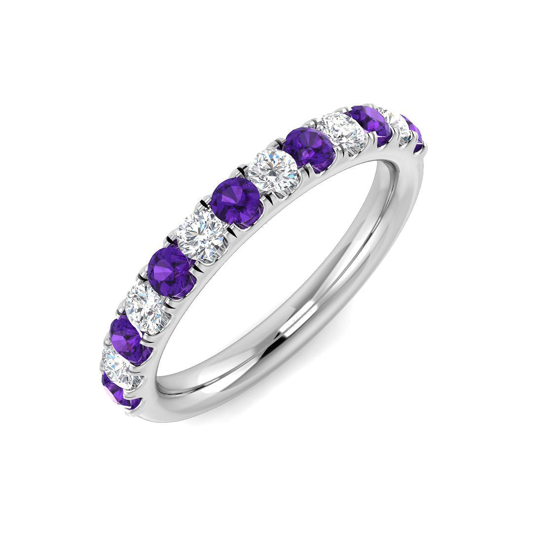 Half Eternity Diamond Ring 0.49ct – SL9586~AME – 18k White Gold