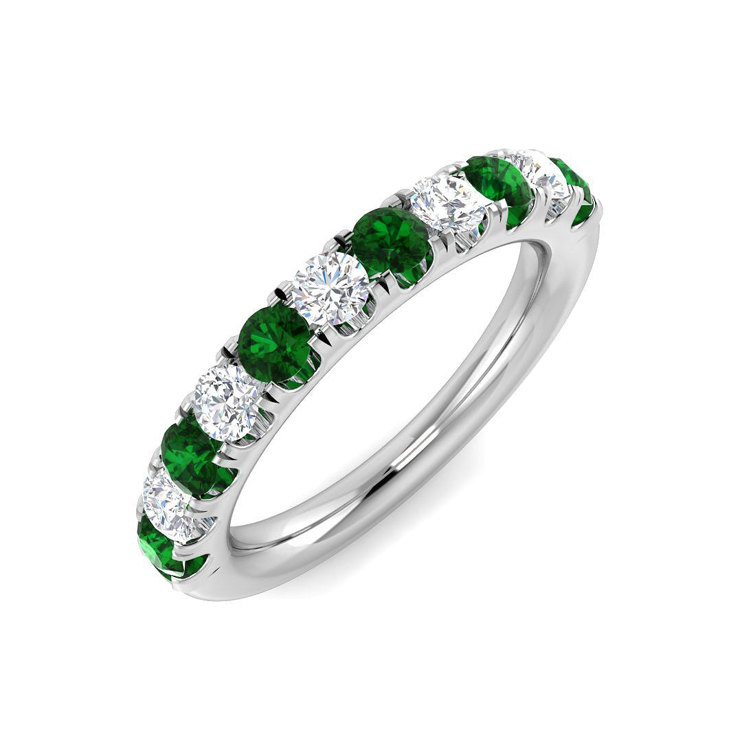 Half Eternity Diamond Ring 0.75ct–0.88ct – XYR11330~EM – 18k White Gold