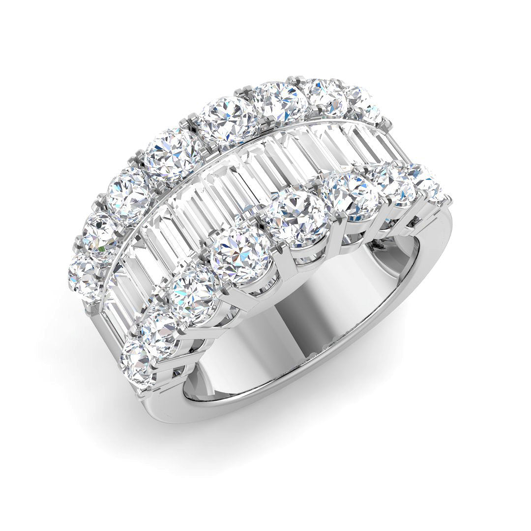 Baguette & Brilliant Diamond Ring 1.16ct–3.32ct – SL4183 – 18k White Gold