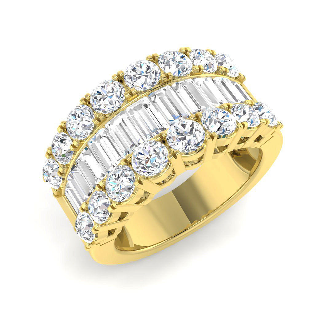Baguette & Brilliant Diamond Ring 1.16ct–3.32ct – SL4183 – 18k Yellow Gold