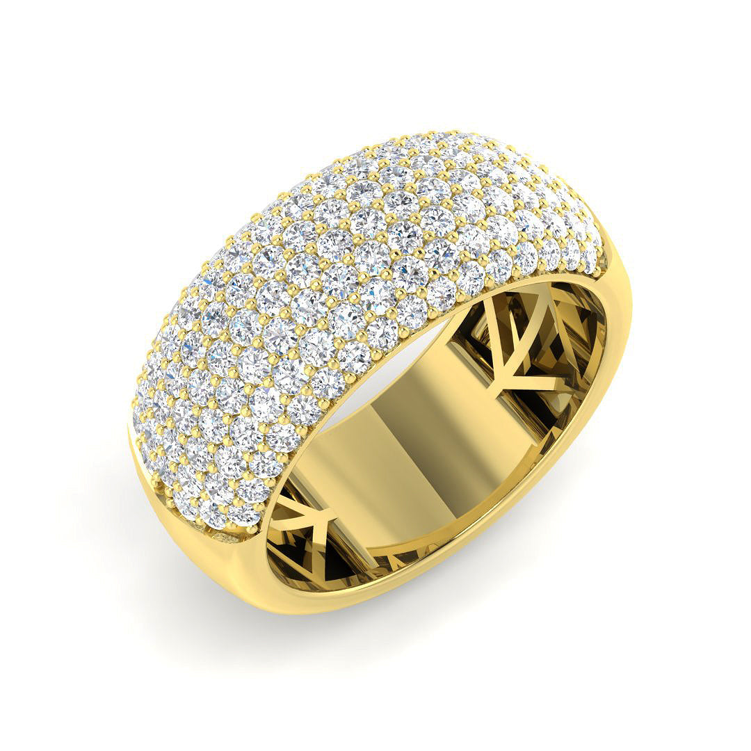 Pave Diamond Ring 0.99ct–2.42ct – SL5163 – 18k Yellow Gold
