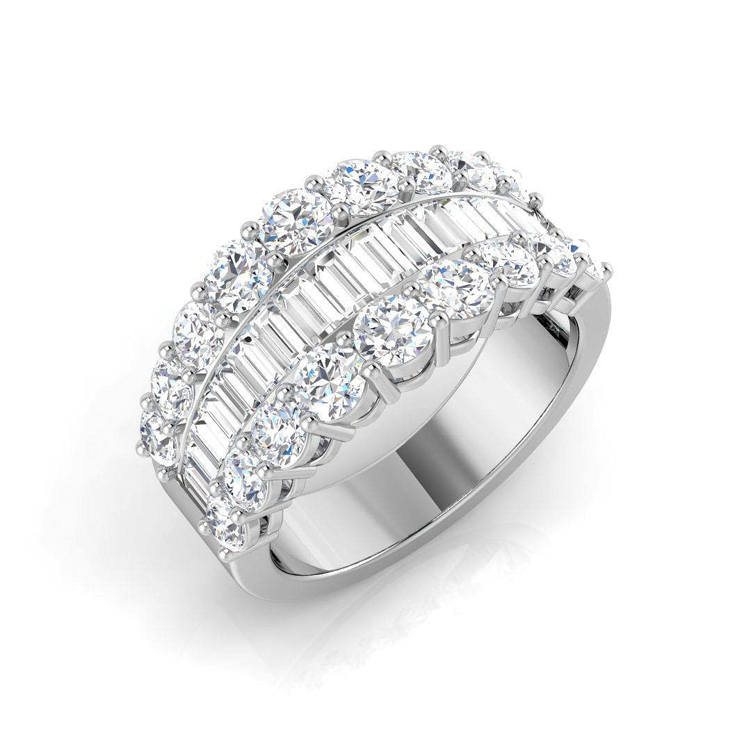Baguette & Brilliant Diamond Ring 1.16ct–3.32ct – SL4183 – 18k White Gold