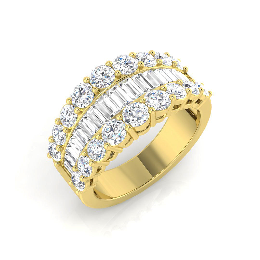 Baguette & Brilliant Diamond Ring 1.16ct–3.32ct – SL4183 – 18k Yellow Gold
