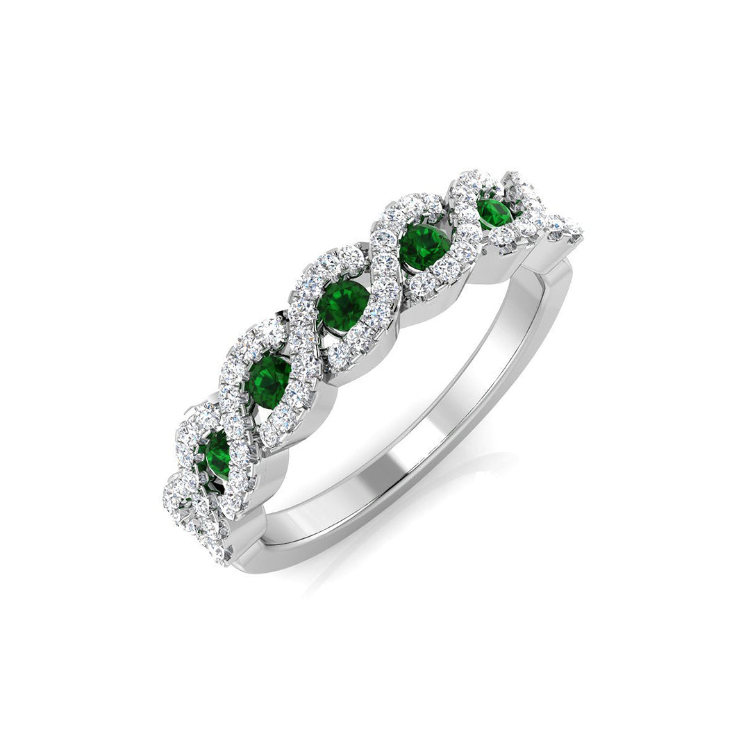 Fancy Diamond Ring 0.45ct – BJR0316~EM – 18k White Gold