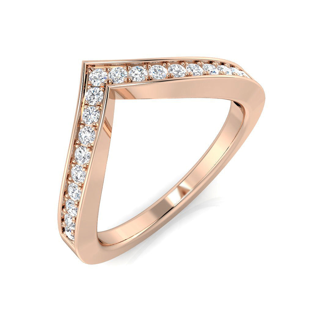 Wishbone Diamond Ring 0.1ct–0.25ct – SL7292 – 18k Rose Gold