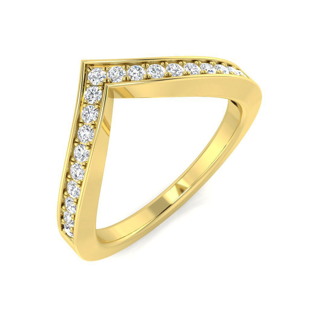 Wishbone Diamond Ring 0.1ct–0.25ct – SL7292 – 18k Yellow Gold