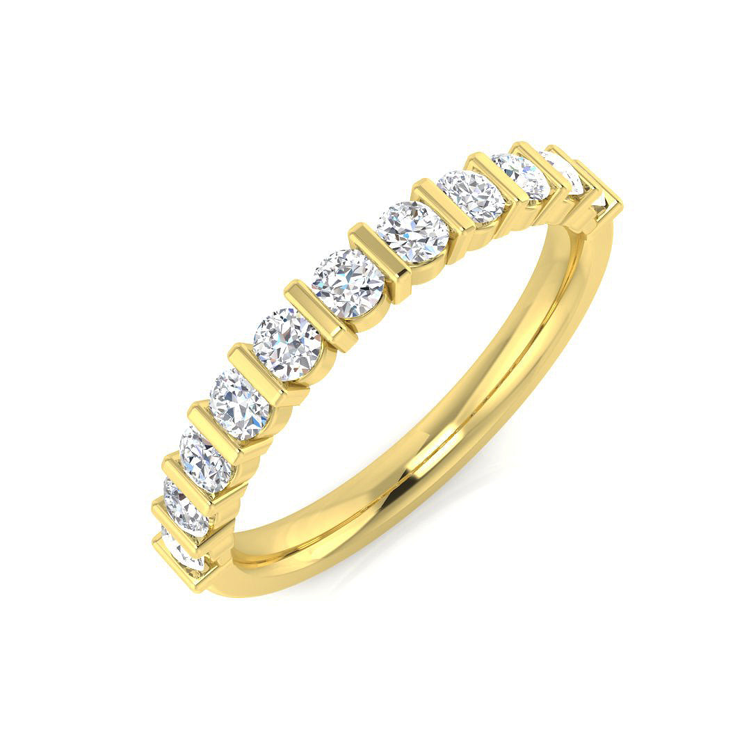Half Eternity Diamond Ring 0.48ct–1.35ct – SL7330 – 18k Yellow Gold