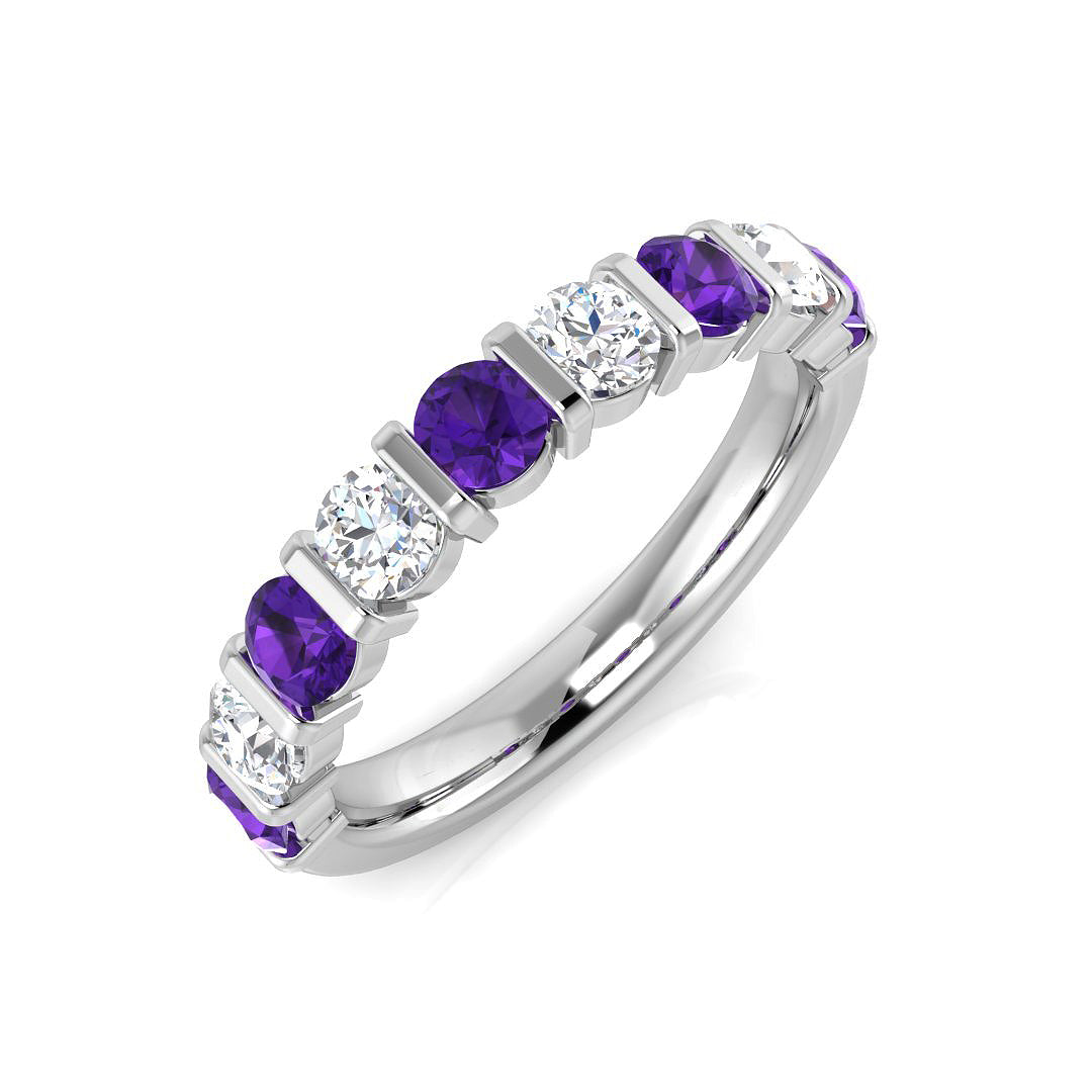 Half Eternity Diamond Ring 0.9ct – SL7344~AM – 9k White Gold