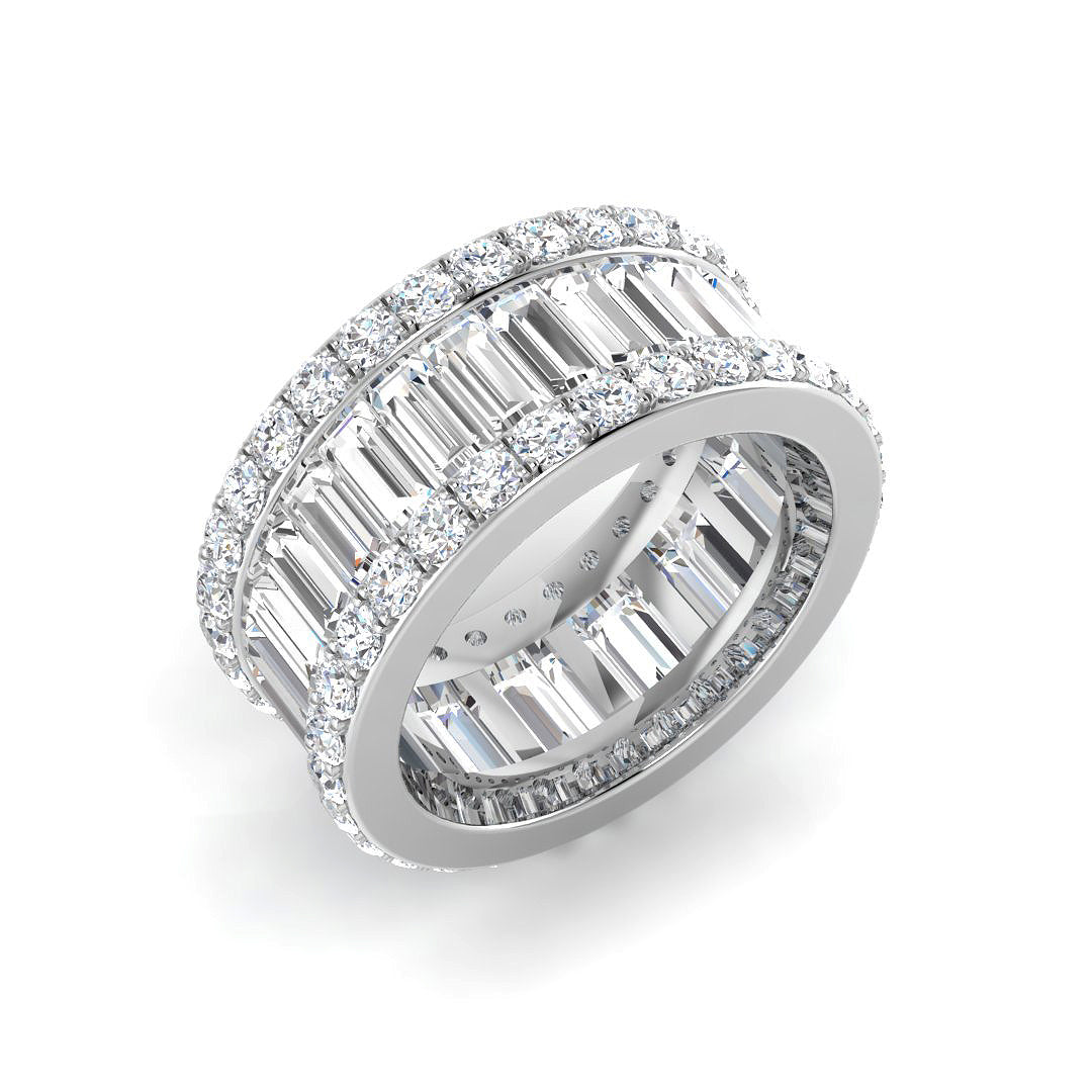 Baguette & Brilliant Diamond Ring 3.73ct–4.61ct – SL8062 – 18k White Gold