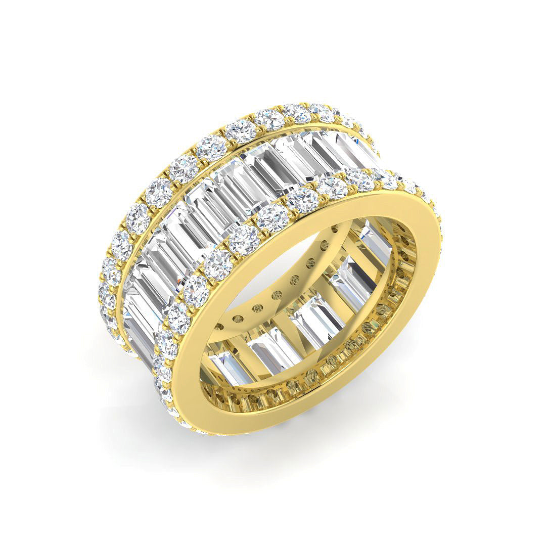 Baguette & Brilliant Diamond Ring 3.73ct–4.61ct – SL8062 – 18k Yellow Gold