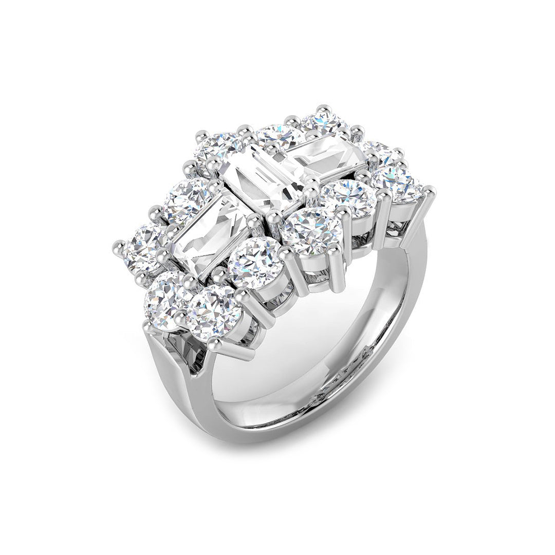 Baguette & Brilliant Diamond Ring 3.53ct – SL8211 – 18k White Gold