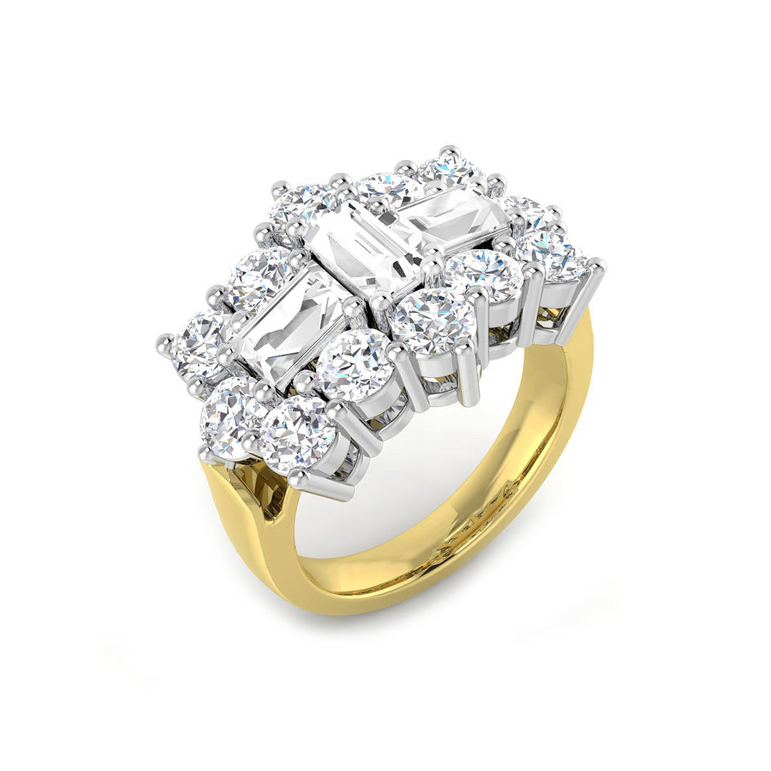 Baguette & Brilliant Diamond Ring 3.53ct – SL8211 – 18k Yellow Gold