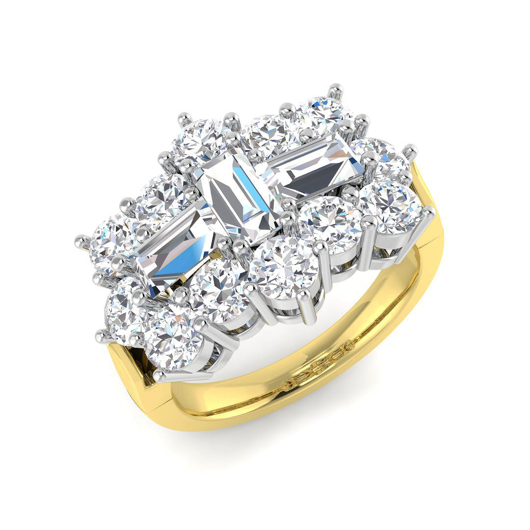 Baguette & Brilliant Diamond Ring 2.88ct – SL8212 – 18k Yellow Gold